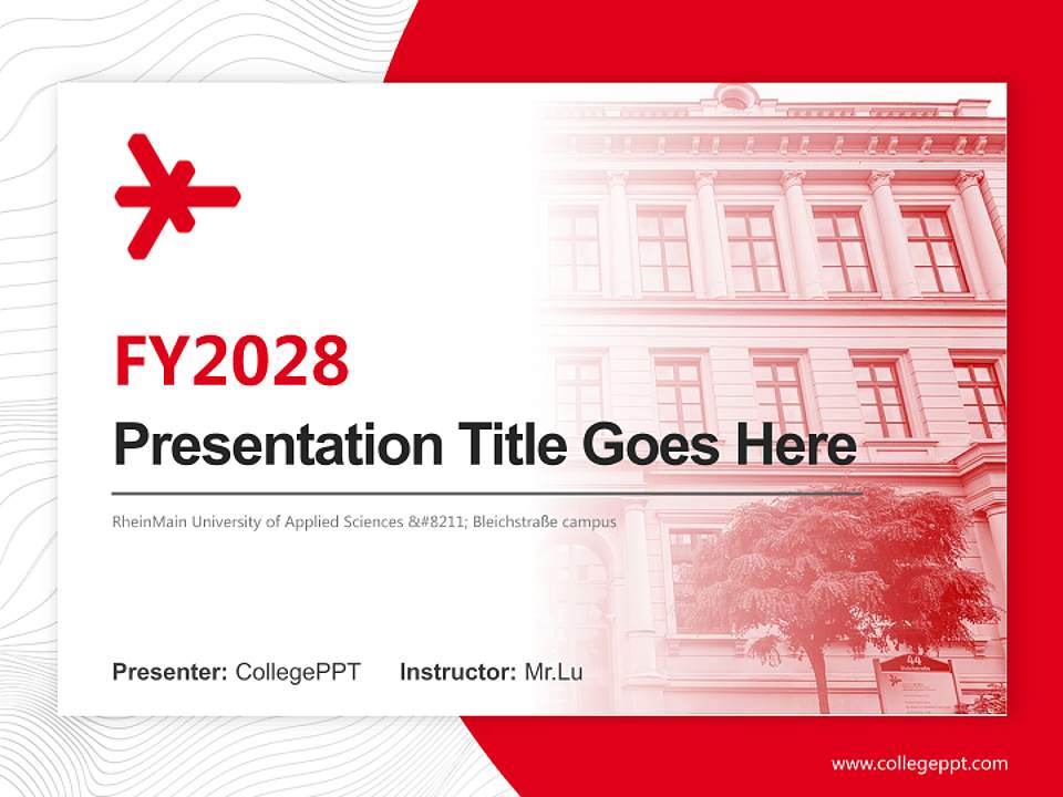 RheinMain University of Applied Sciences – Bleichstraße campus Academic Presentation/Research Findings Report PPT Template4:3 ratio PPT effect preview image5