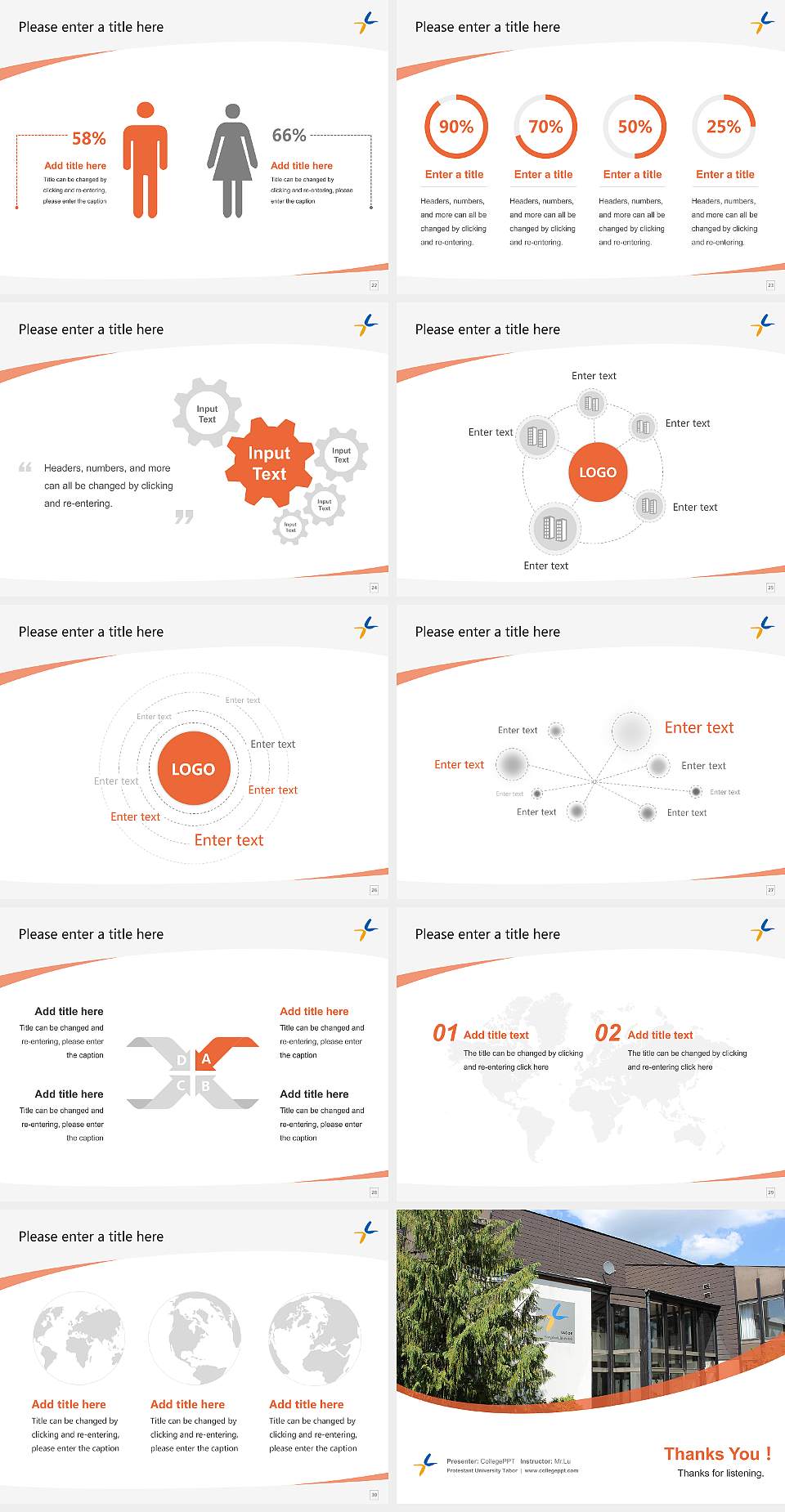 Protestant University Tabor Course/Courseware Creation PPT Template4:3 ratio PPT effect preview image4