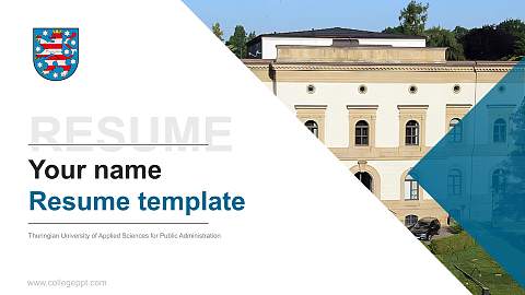 Thuringian University of Applied Sciences for Public Administration Resume PPT Template