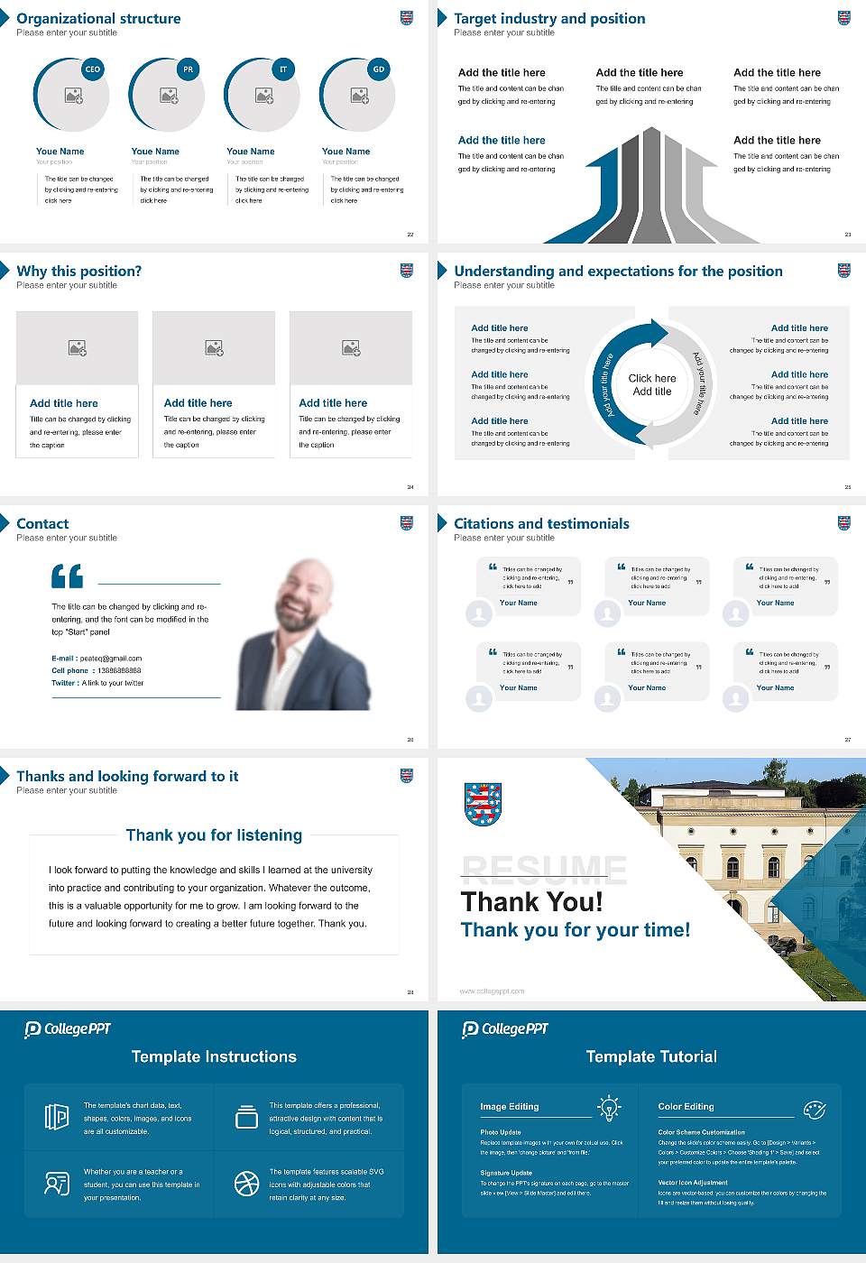 Thuringian University of Applied Sciences for Public Administration Resume PPT Template16:9 ratio PPT effect preview image4