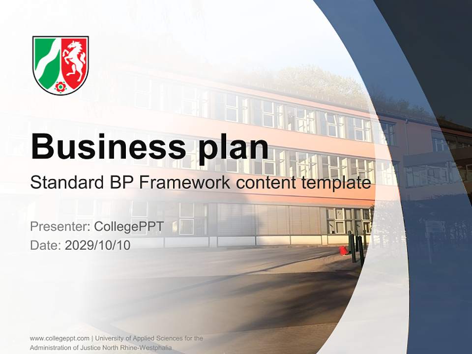 University of Applied Sciences for the Administration of Justice North Rhine-Westphalia Competition/Entrepreneurship Contest PPT Template4:3 ratio PPT effect preview image9