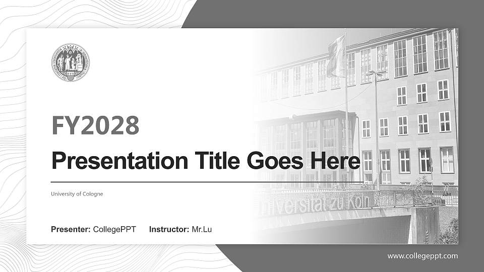 University of Cologne Academic Presentation/Research Findings Report PPT Template16:9 ratio PPT effect preview image