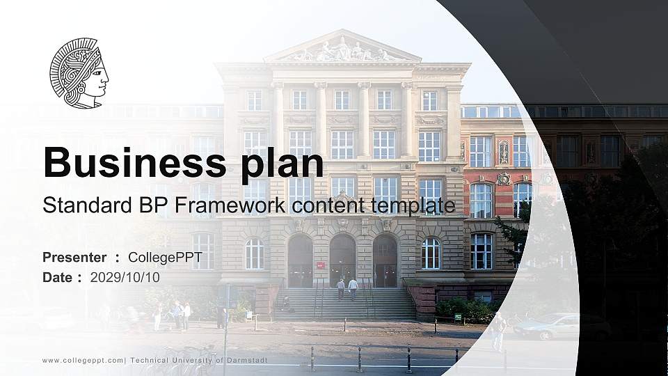 Technical University of Darmstadt Competition/Entrepreneurship Contest PPT Template16:9 ratio PPT effect preview image