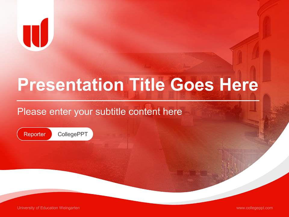 University of Education Weingarten Lecture Sharing and Networking Event PPT Template4:3 ratio PPT effect preview image4