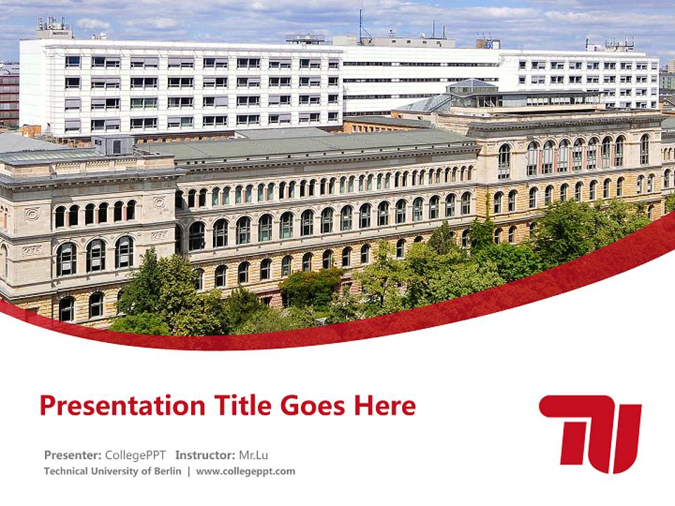 Technical University of Berlin Course/Courseware Creation PPT Template4:3 ratio PPT effect preview image5