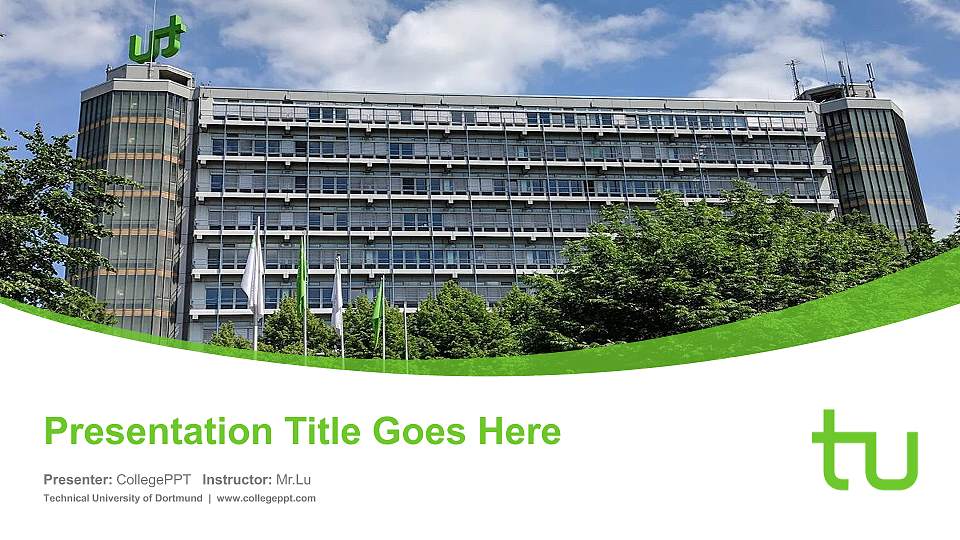 Technical University of Dortmund Course/Courseware Creation PPT Template16:9 ratio PPT effect preview image