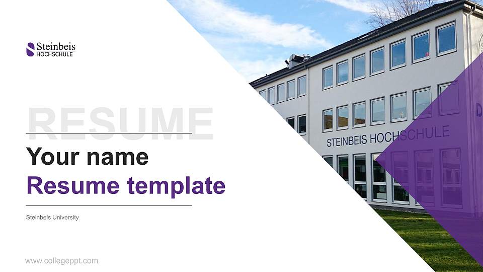 Steinbeis University Resume PPT Template16:9 ratio PPT effect preview image