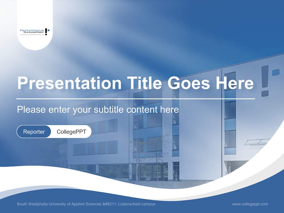 South Westphalia University of Applied Sciences – Lüdenscheid campus Lecture Sharing and Networking Event PPT Template4:3 ratio PPT effect preview image4