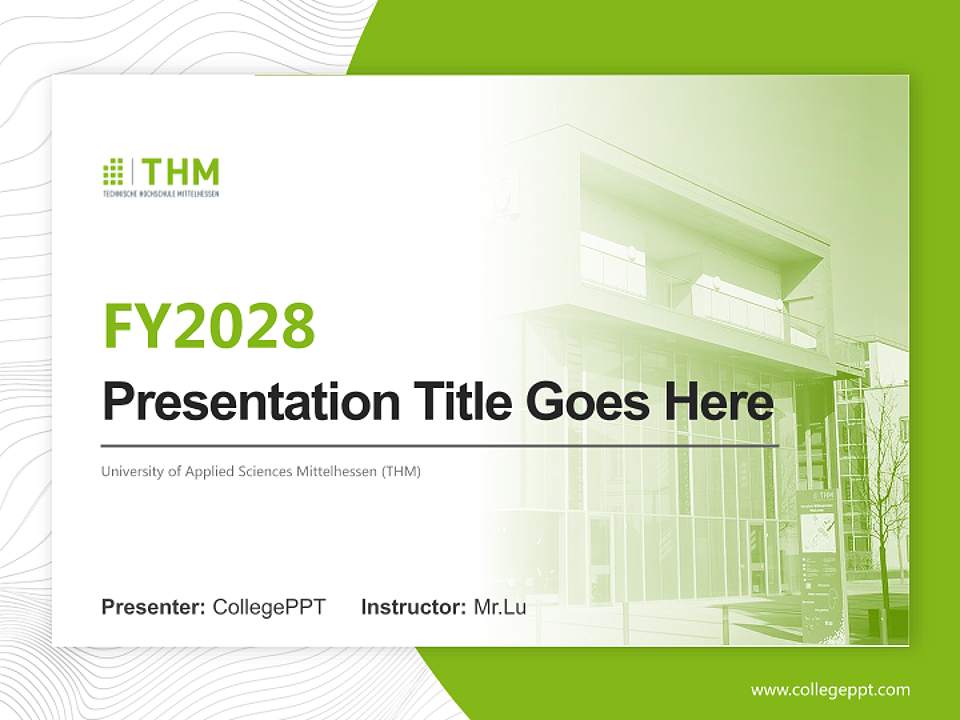 University of Applied Sciences Mittelhessen (THM) Academic Presentation/Research Findings Report PPT Template4:3 ratio PPT effect preview image5