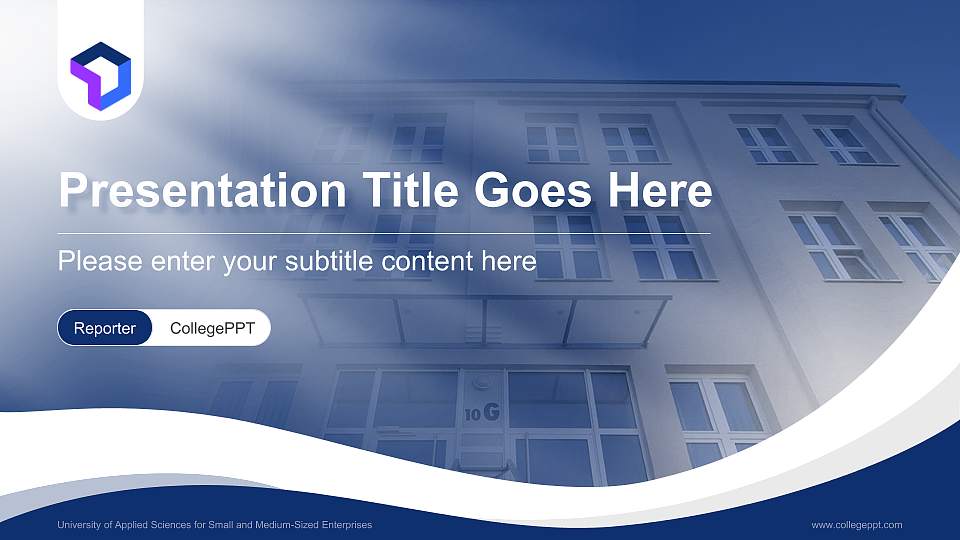 University of Applied Sciences for Small and Medium-Sized Enterprises Lecture Sharing and Networking Event PPT Template16:9 ratio PPT effect preview image