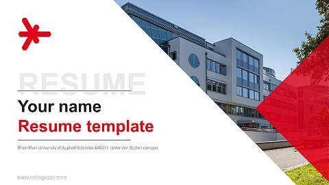 RheinMain University of Applied Sciences – Unter den Eichen campus Resume PPT Template