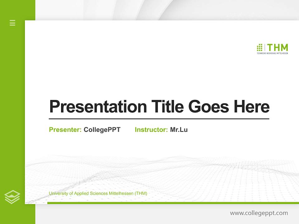 University of Applied Sciences Mittelhessen (THM) Thesis Proposal/Graduation Defense PPT Template4:3 ratio PPT effect preview image5