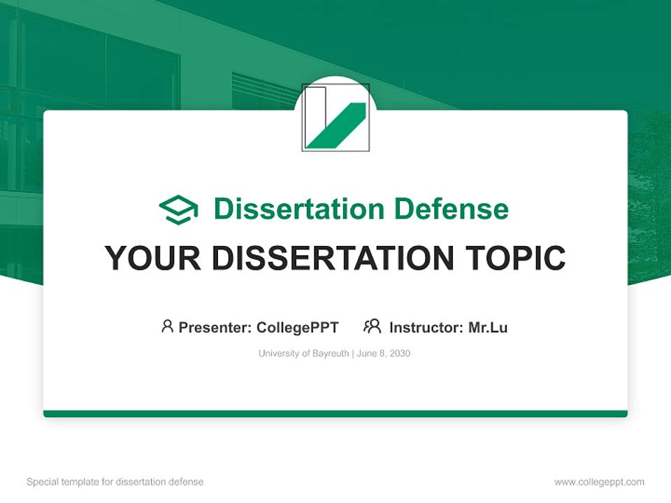 University of Bayreuth Graduation Thesis Defense PPT Template4:3 ratio PPT effect preview image7