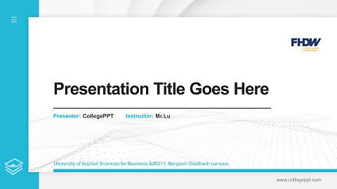 University of Applied Sciences for Business – Bergisch Gladbach campus Thesis Proposal/Graduation Defense PPT Template