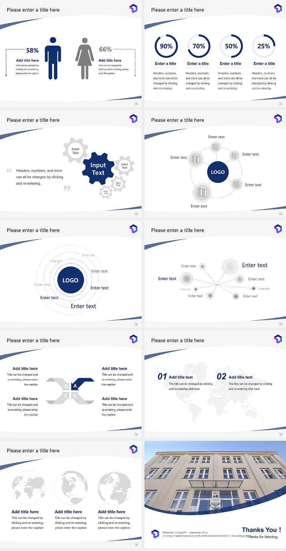 University of Applied Sciences for Small and Medium-Sized Enterprises Course/Courseware Creation PPT Template4:3 ratio PPT effect preview image4