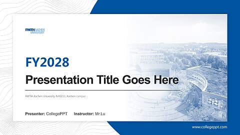 RWTH Aachen University – Aachen campus Academic Presentation/Research Findings Report PPT Template