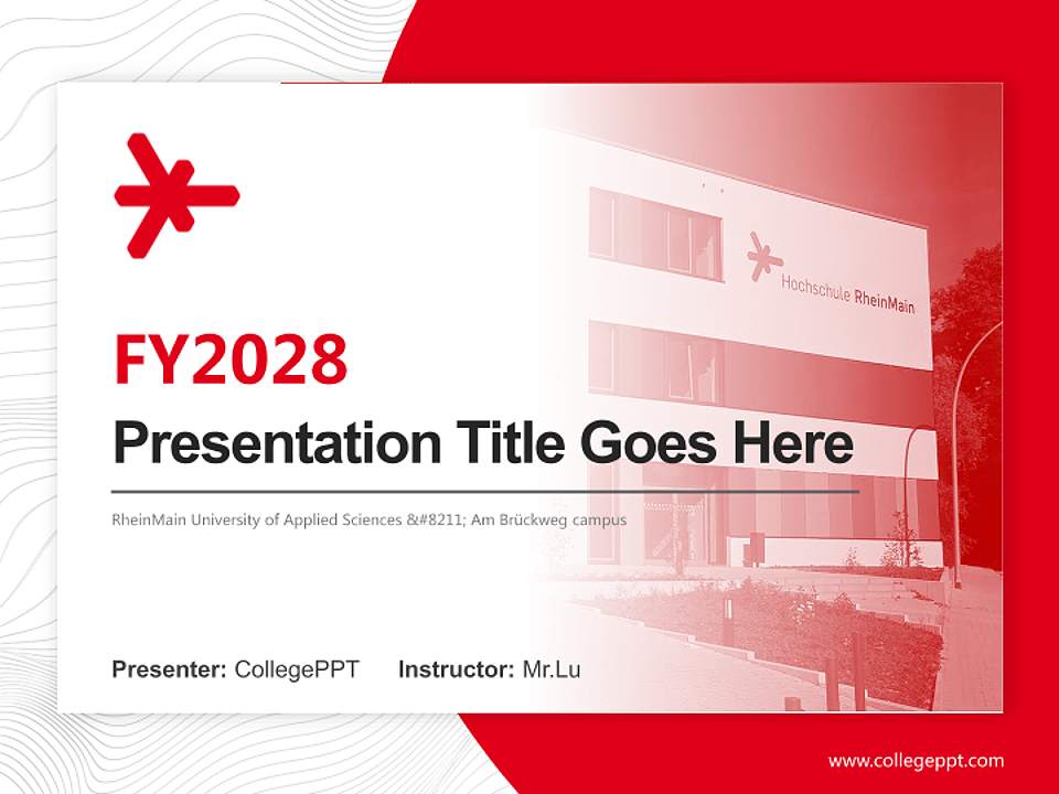 RheinMain University of Applied Sciences – Am Brückweg campus Academic Presentation/Research Findings Report PPT Template4:3 ratio PPT effect preview image5