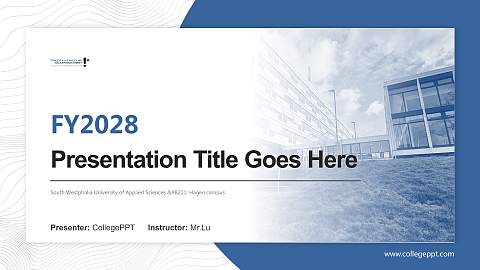 South Westphalia University of Applied Sciences – Hagen campus Academic Presentation/Research Findings Report PPT Template