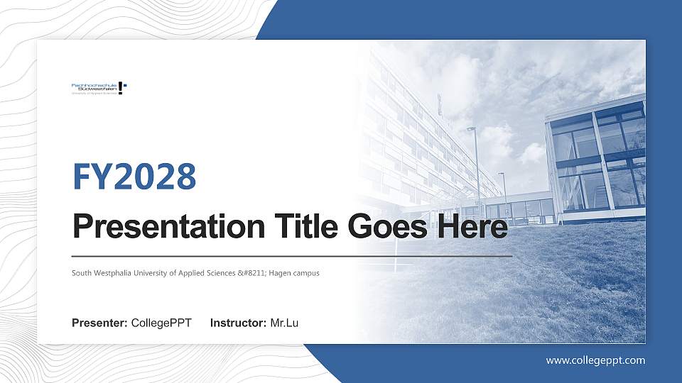 South Westphalia University of Applied Sciences – Hagen campus Academic Presentation/Research Findings Report PPT Template16:9 ratio PPT effect preview image