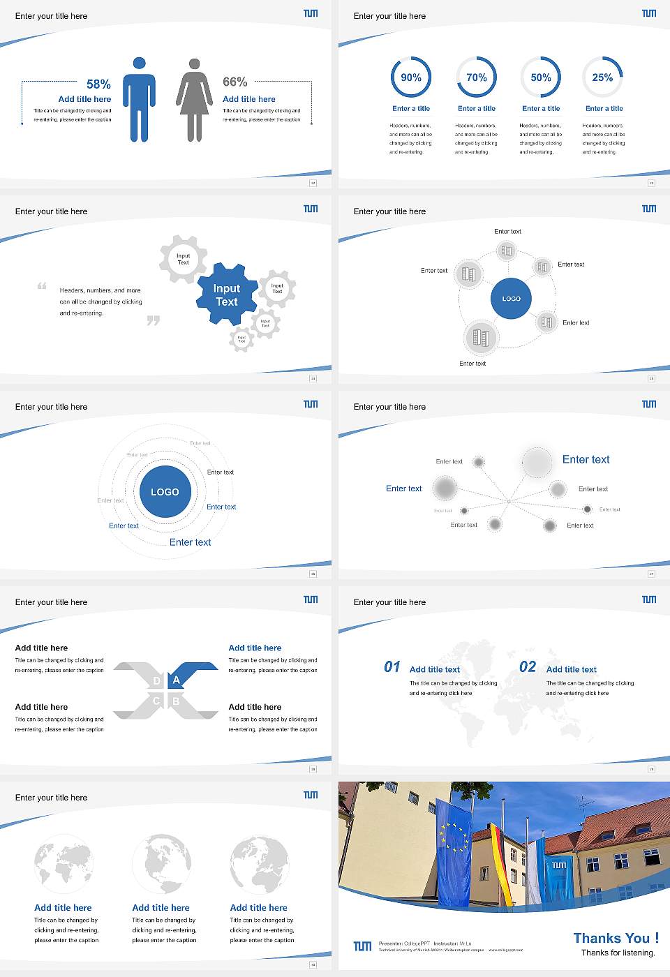 Technical University of Munich – Weihenstephan campus Course/Courseware Creation PPT Template16:9 ratio PPT effect preview image4