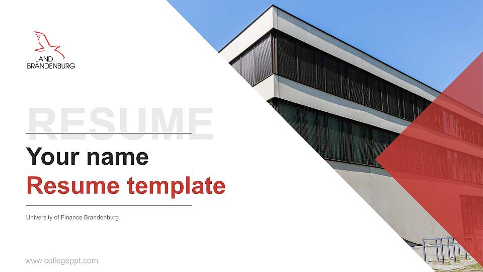 University of Finance Brandenburg Resume PPT Template16:9 ratio PPT effect preview image