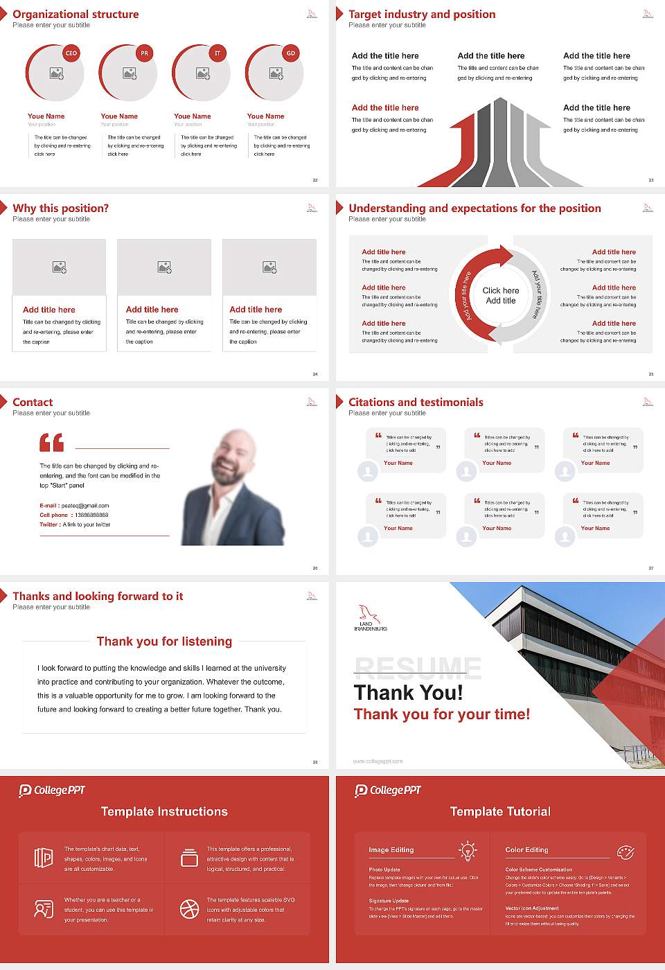 University of Finance Brandenburg Resume PPT Template16:9 ratio PPT effect preview image4
