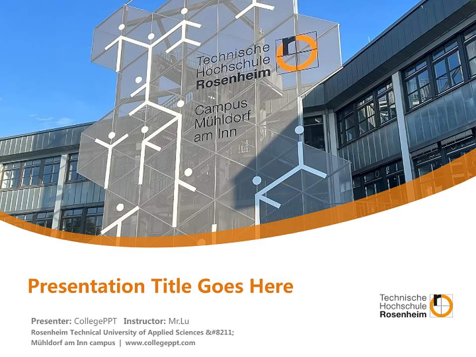Rosenheim Technical University of Applied Sciences – Mühldorf am Inn campus Course/Courseware Creation PPT Template4:3 ratio PPT effect preview image5