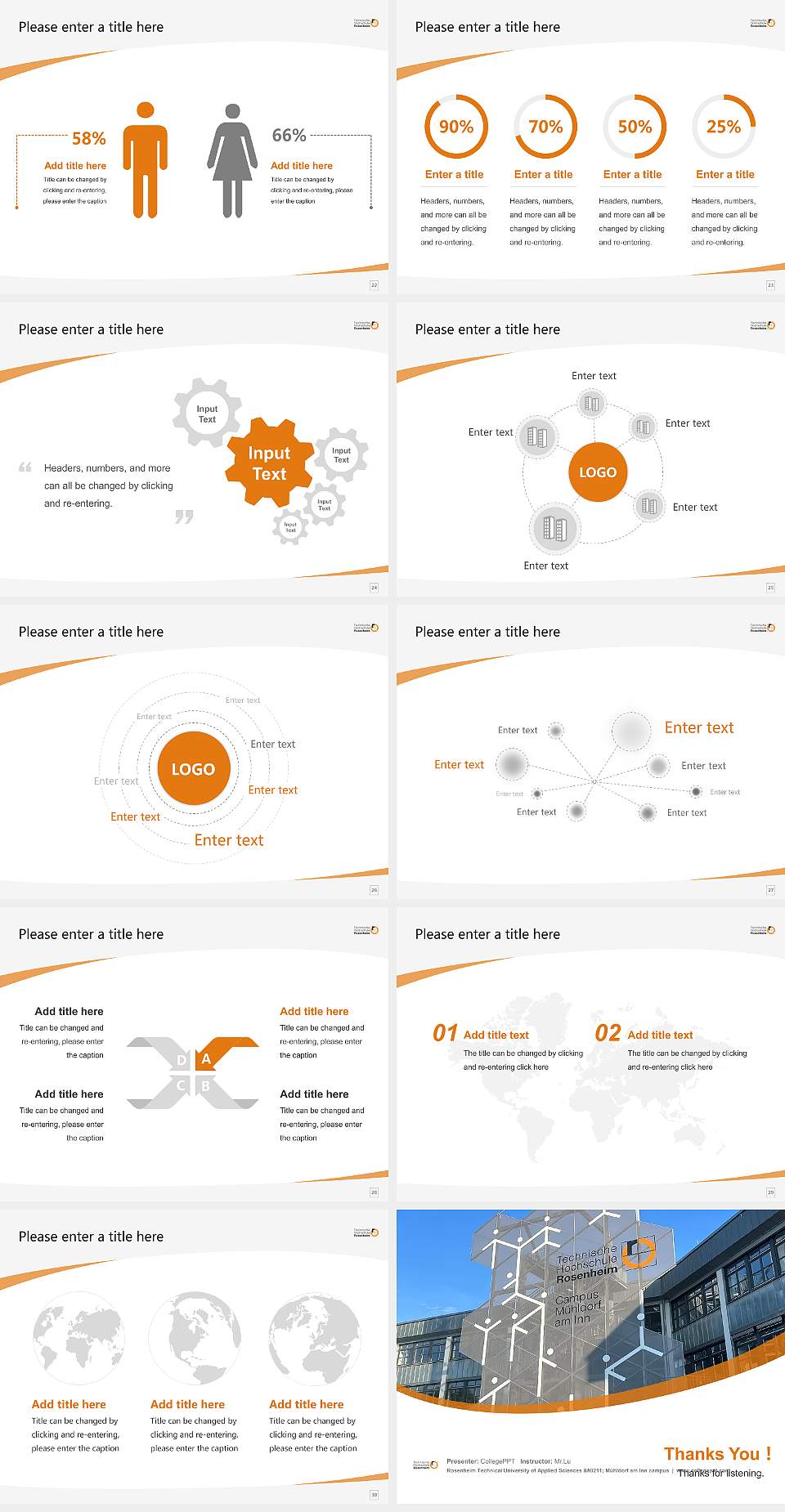 Rosenheim Technical University of Applied Sciences – Mühldorf am Inn campus Course/Courseware Creation PPT Template4:3 ratio PPT effect preview image4