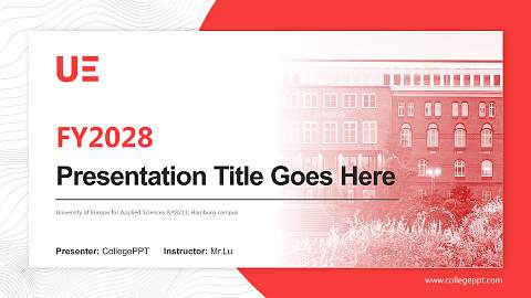 University of Europe for Applied Sciences – Hamburg campus Academic Presentation/Research Findings Report PPT Template