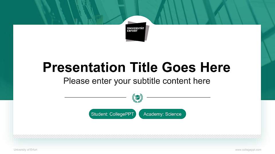 University of Erfurt National Scholarship Defense PPT Template16:9 ratio PPT effect preview image