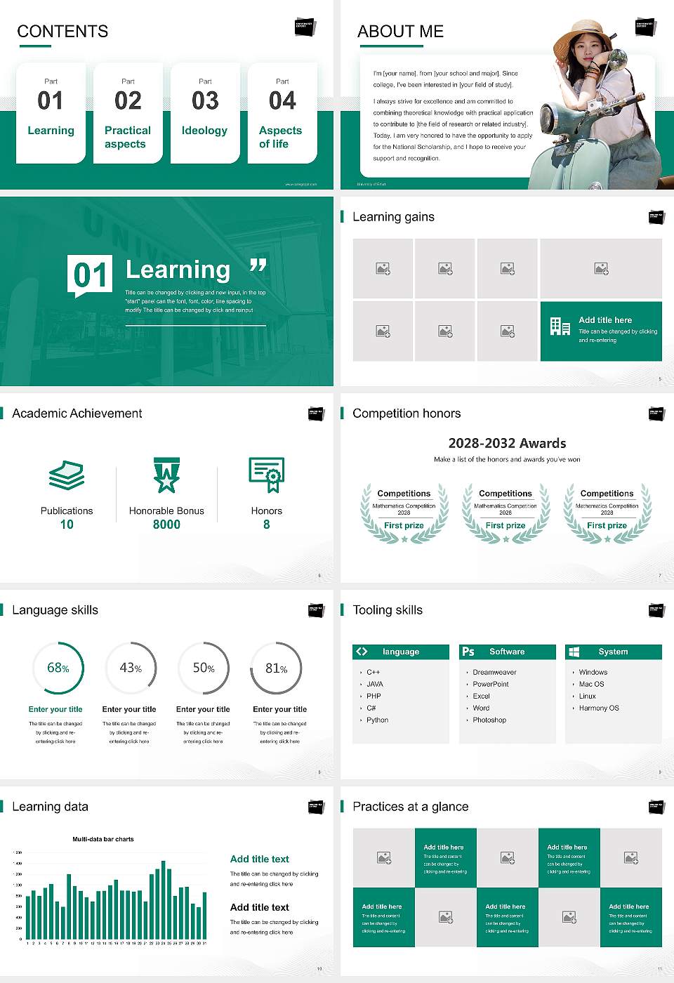 University of Erfurt National Scholarship Defense PPT Template16:9 ratio PPT effect preview image2