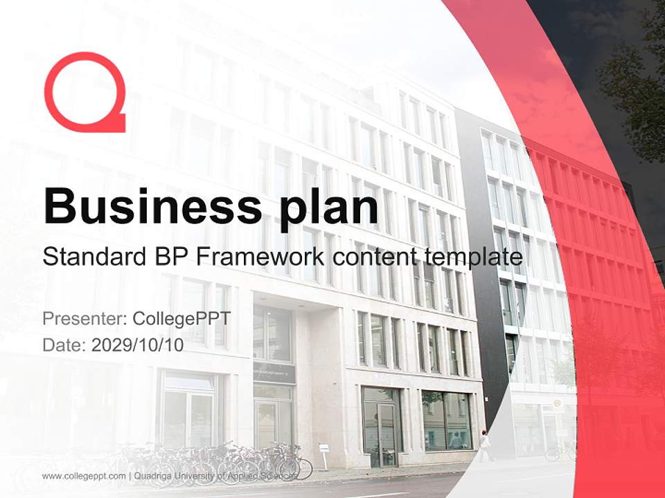Quadriga University of Applied Sciences Competition/Entrepreneurship Contest PPT Template4:3 ratio PPT effect preview image9