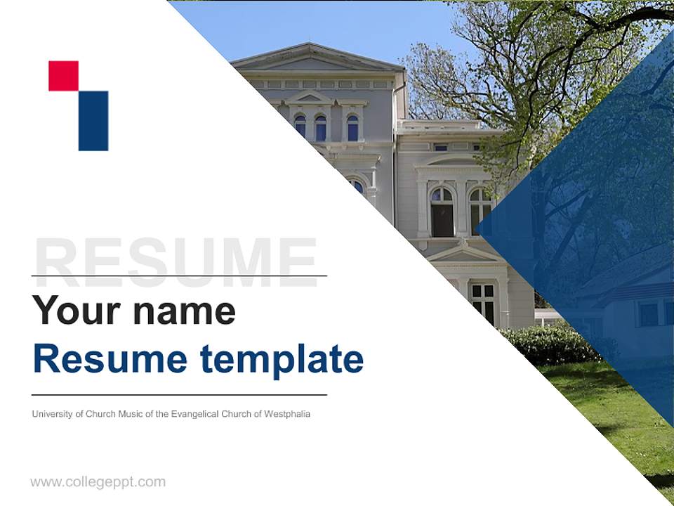 University of Church Music of the Evangelical Church of Westphalia Resume PPT Template4:3 ratio PPT effect preview image5