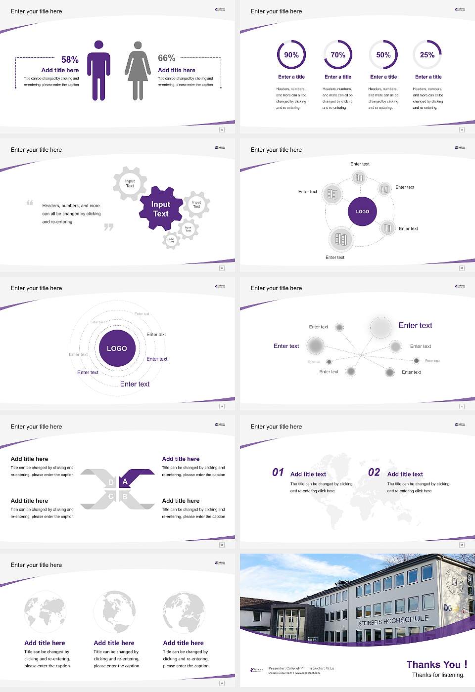 Steinbeis University Course/Courseware Creation PPT Template16:9 ratio PPT effect preview image4
