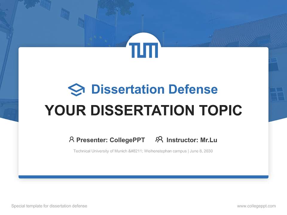 Technical University of Munich – Weihenstephan campus Graduation Thesis Defense PPT Template4:3 ratio PPT effect preview image7