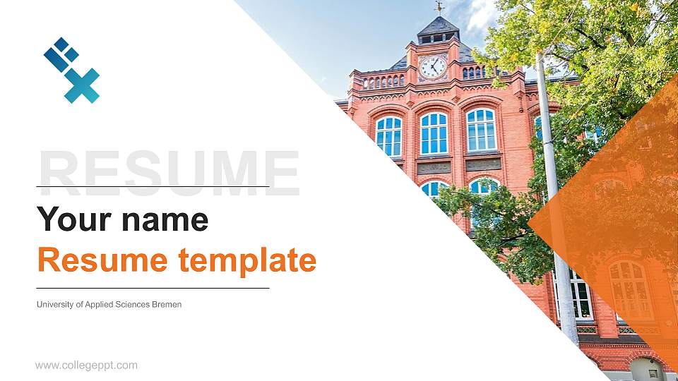 University of Applied Sciences Bremen Resume PPT Template16:9 ratio PPT effect preview image