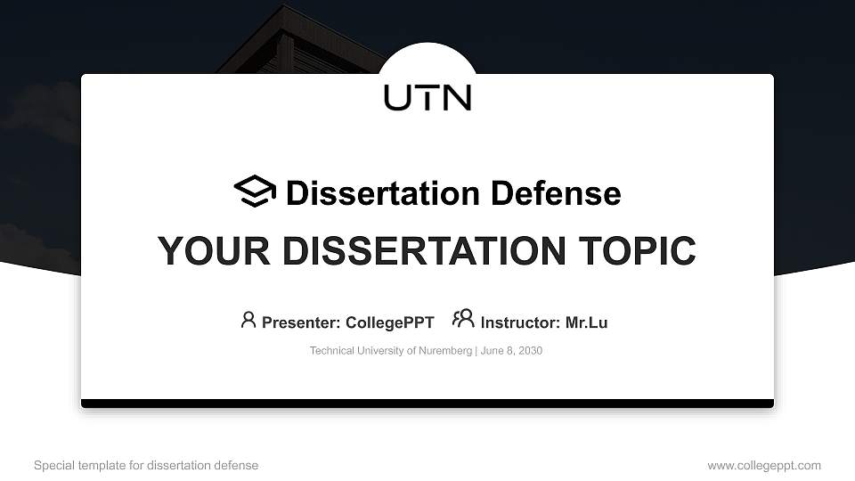 Technical University of Nuremberg Graduation Thesis Defense PPT Template16:9 ratio PPT effect preview image