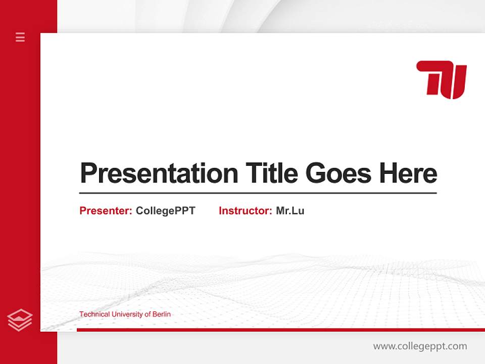Technical University of Berlin Thesis Proposal/Graduation Defense PPT Template4:3 ratio PPT effect preview image5