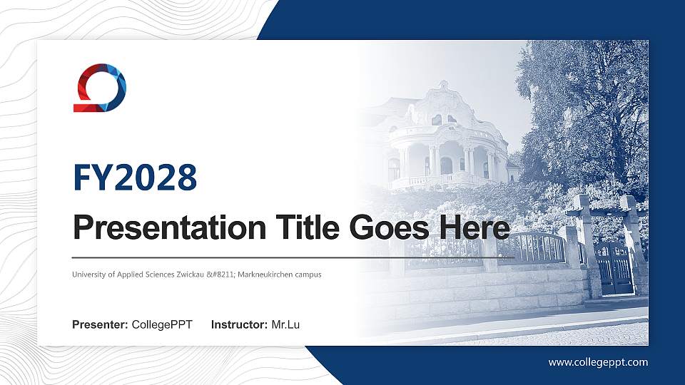 University of Applied Sciences Zwickau – Markneukirchen campus Academic Presentation/Research Findings Report PPT Template16:9 ratio PPT effect preview image