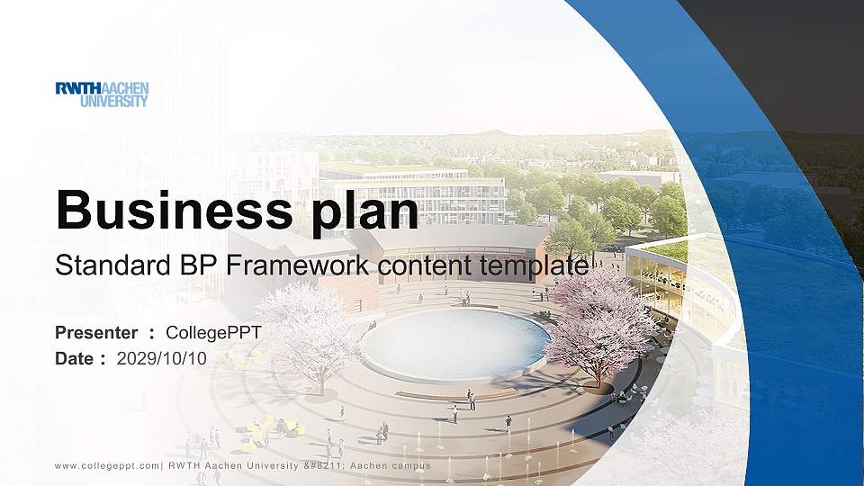 RWTH Aachen University – Aachen campus Competition/Entrepreneurship Contest PPT Template16:9 ratio PPT effect preview image