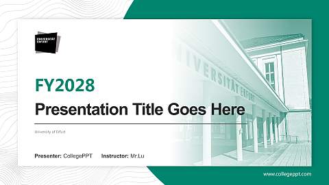 University of Erfurt Academic Presentation/Research Findings Report PPT Template