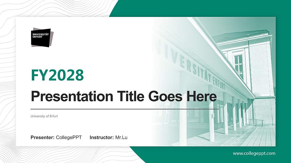 University of Erfurt Academic Presentation/Research Findings Report PPT Template16:9 ratio PPT effect preview image