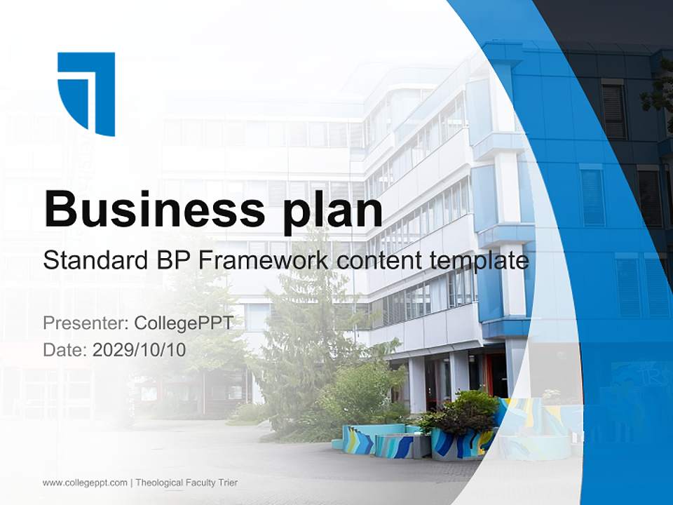 Theological Faculty Trier Competition/Entrepreneurship Contest PPT Template4:3 ratio PPT effect preview image9