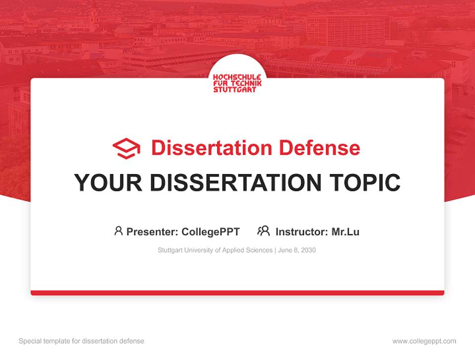 Stuttgart University of Applied Sciences Graduation Thesis Defense PPT Template4:3 ratio PPT effect preview image7