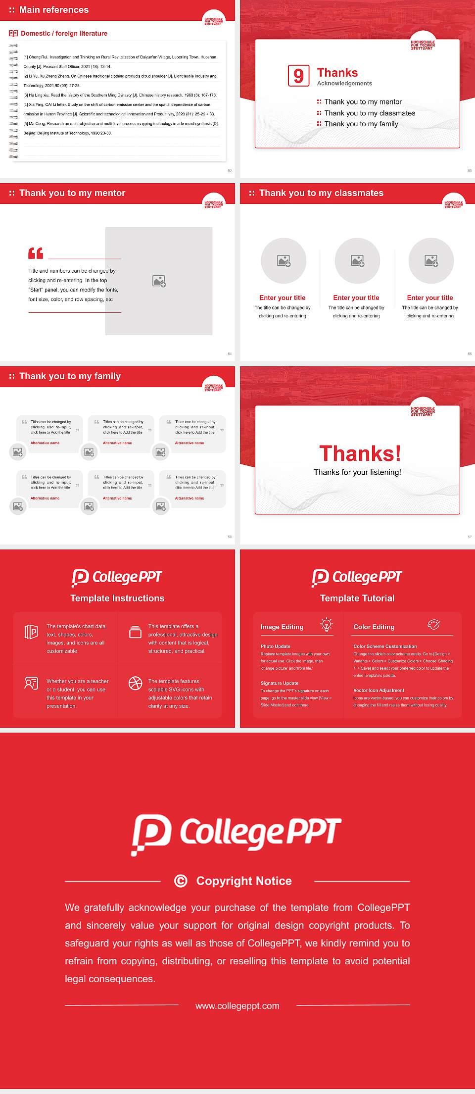 Stuttgart University of Applied Sciences Graduation Thesis Defense PPT Template4:3 ratio PPT effect preview image7