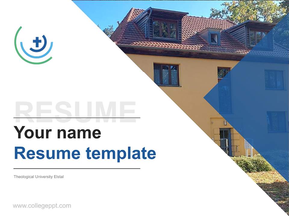Theological University Elstal Resume PPT Template4:3 ratio PPT effect preview image5