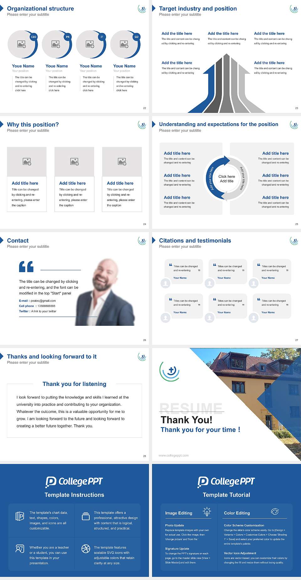 Theological University Elstal Resume PPT Template4:3 ratio PPT effect preview image4