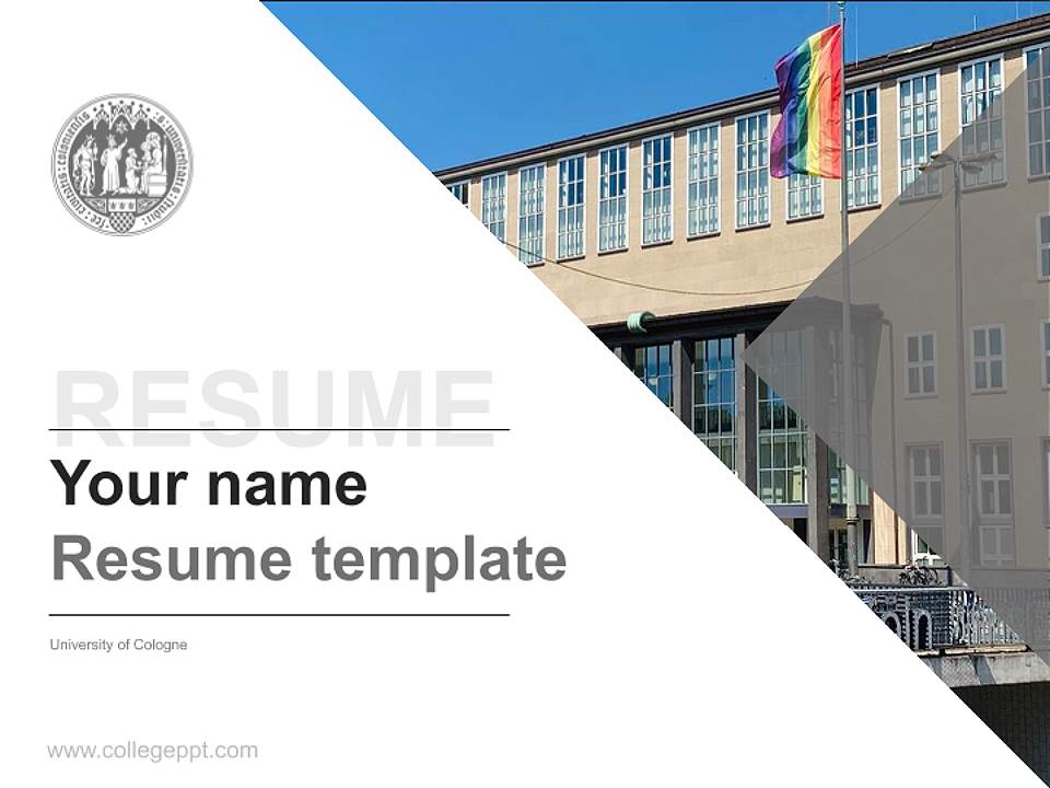 University of Cologne Resume PPT Template4:3 ratio PPT effect preview image5