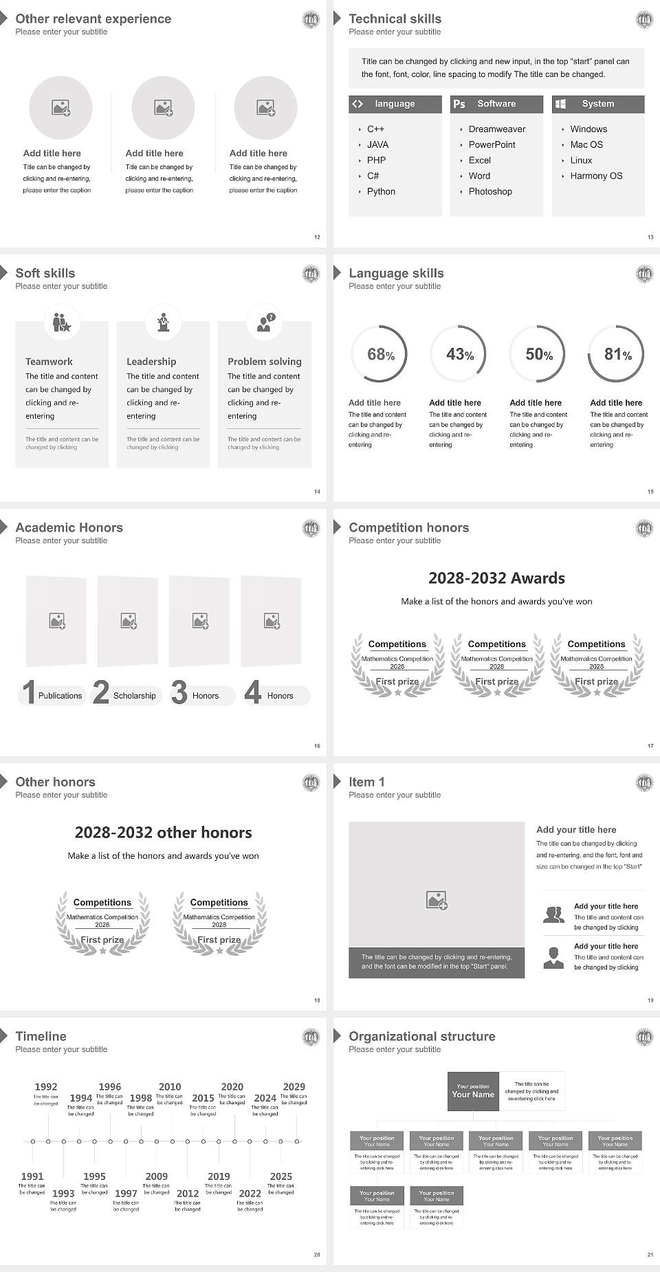 University of Cologne Resume PPT Template4:3 ratio PPT effect preview image3