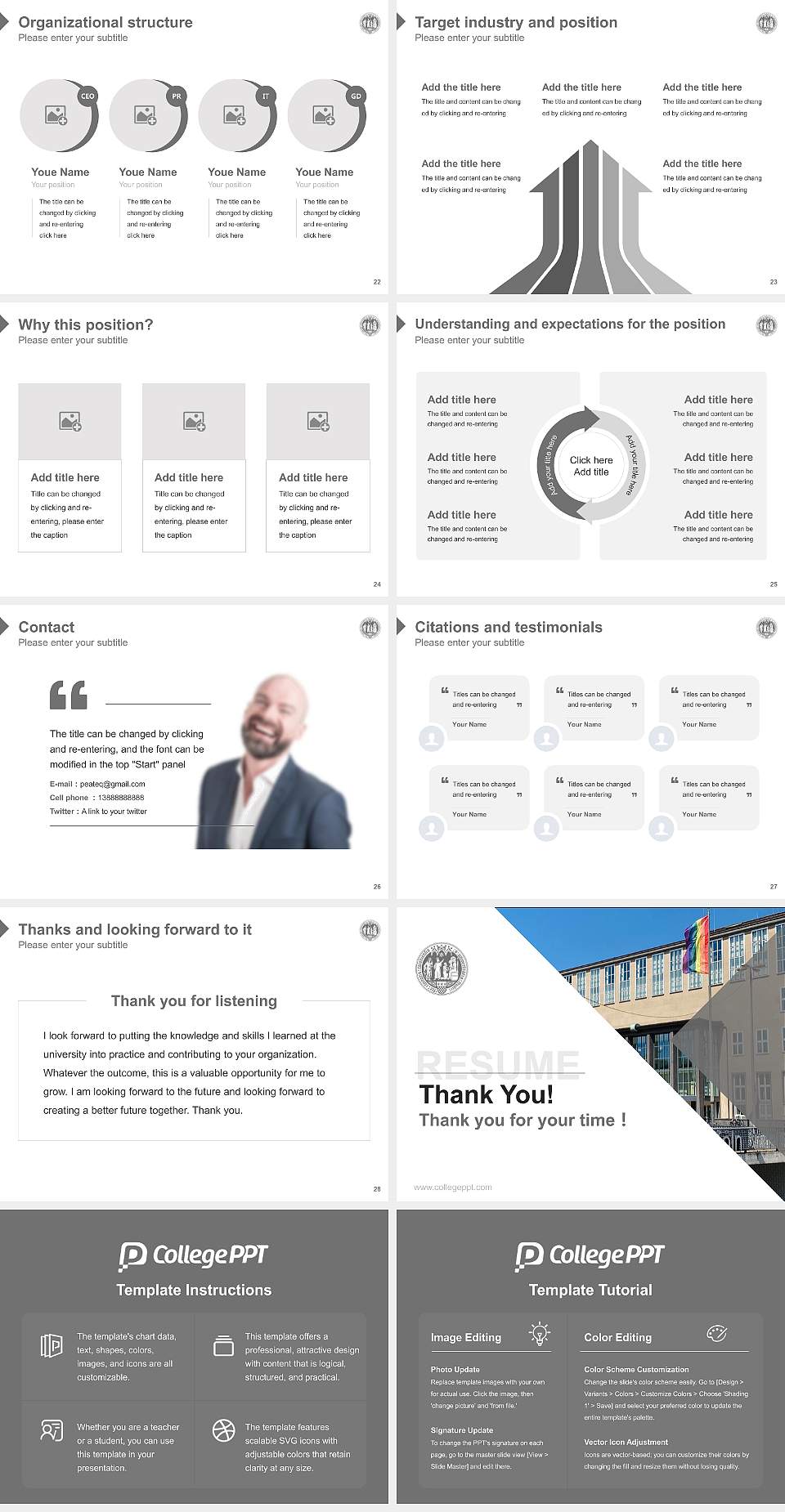 University of Cologne Resume PPT Template4:3 ratio PPT effect preview image4